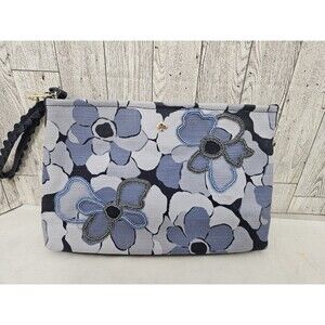 Kate Spade Blue Multi 460 On Purpose Beaded Wristlet Clutch Navy Floral